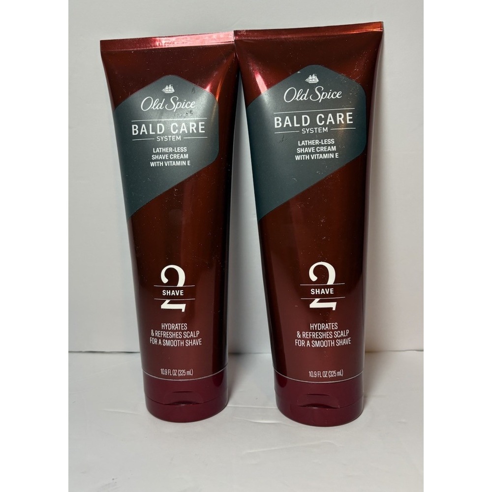 2x Old Spice Bald Care System Shave Cream Mens Head Grooming 10.9 Oz Step 2